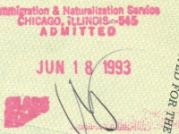 1993 06 18 USA Chicago - Einreise