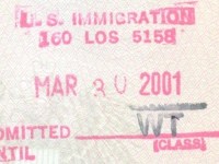 2001 03 30 USA Los Angeles - Einreise