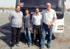 2016 03 11 Teheran Iran RL Afshin Assistent Nima Busfahrer Modschi von links