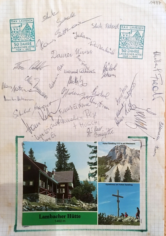 1977 09 24 SZ Wanderung Lambacherhütte Teilnehmer