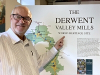 Grossbritannien Industrielandschaft Derwent Valley Cromford Mill Tafel